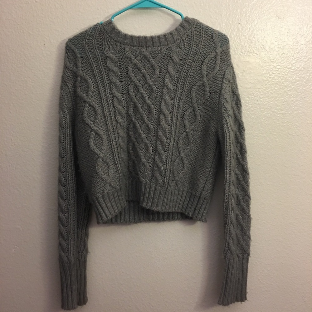 Gray knit sweater